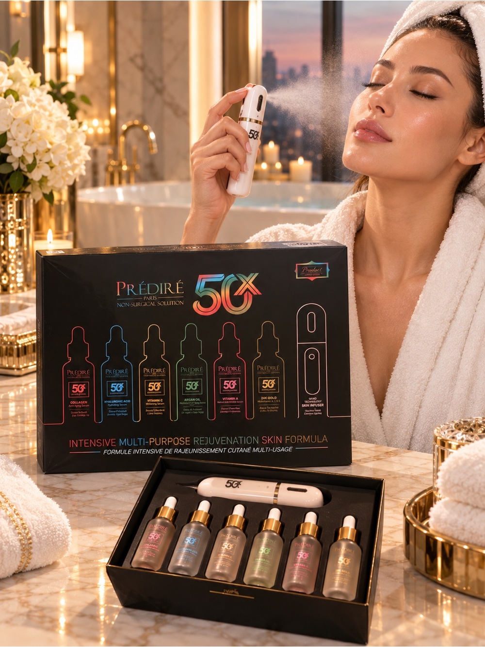 Prédiré Paris 50X Serum Set + Nano Skin Infuser NEW Sealed